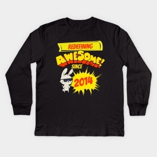 Redefining Awesome Since 2014 Kids Bunny Birth Year Kids Long Sleeve T-Shirt